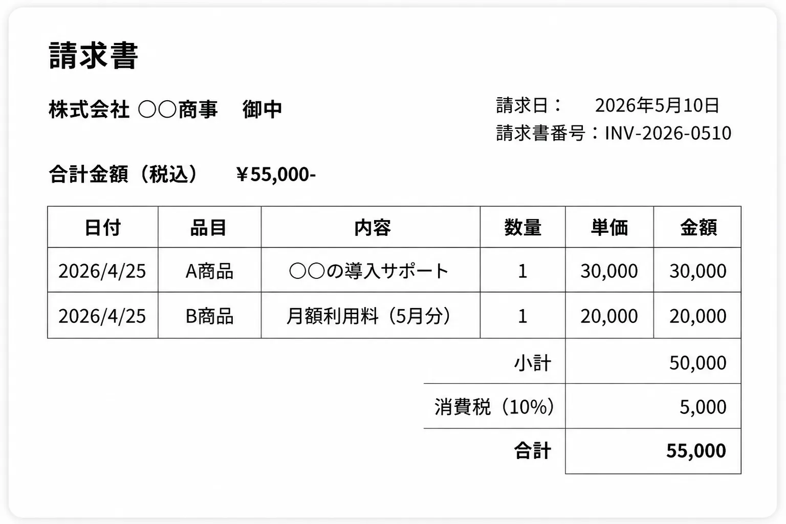 検索しにくい画像PDFの請求書