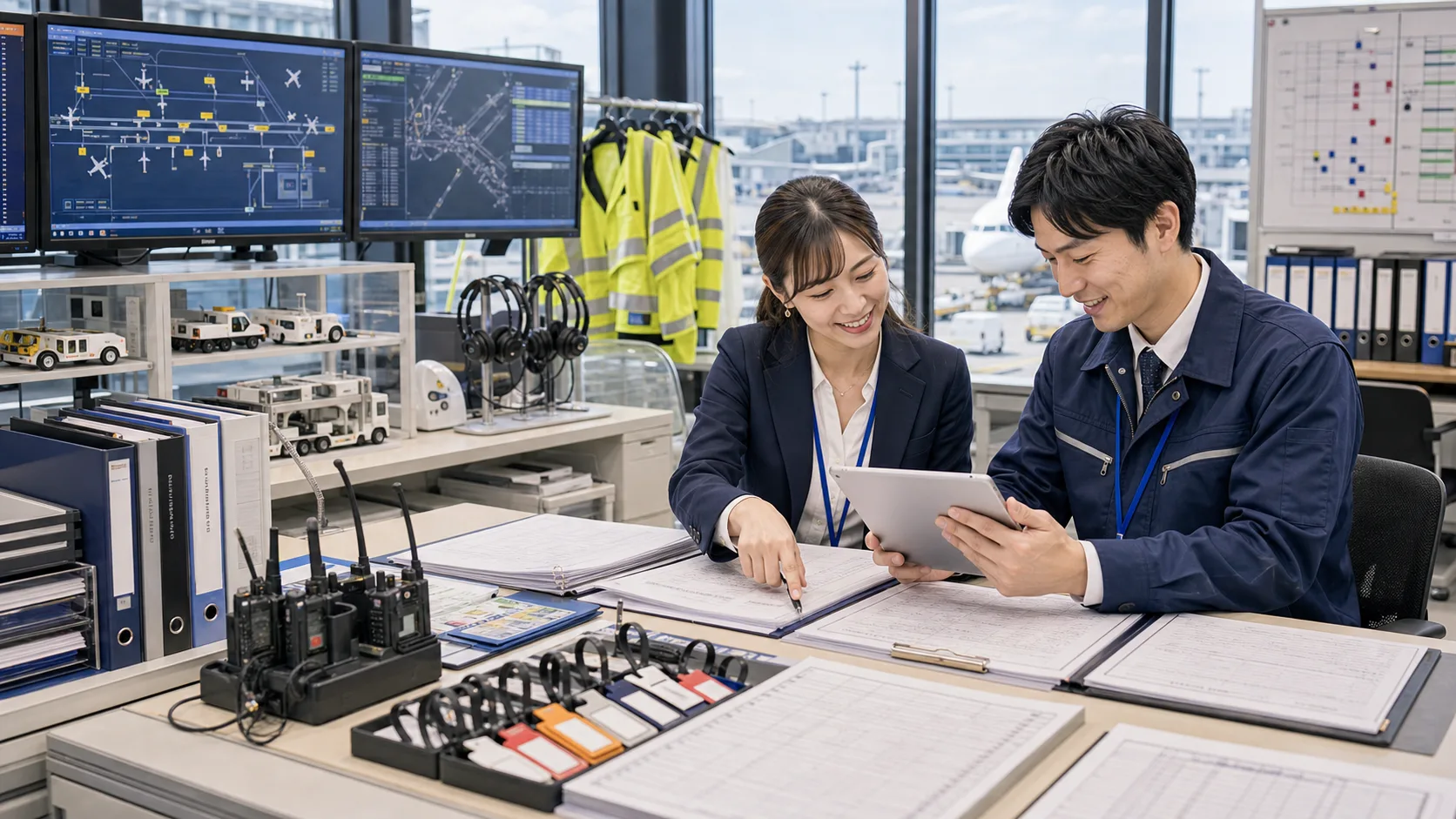 運航資料・整備記録の自動整理AIのイメージ