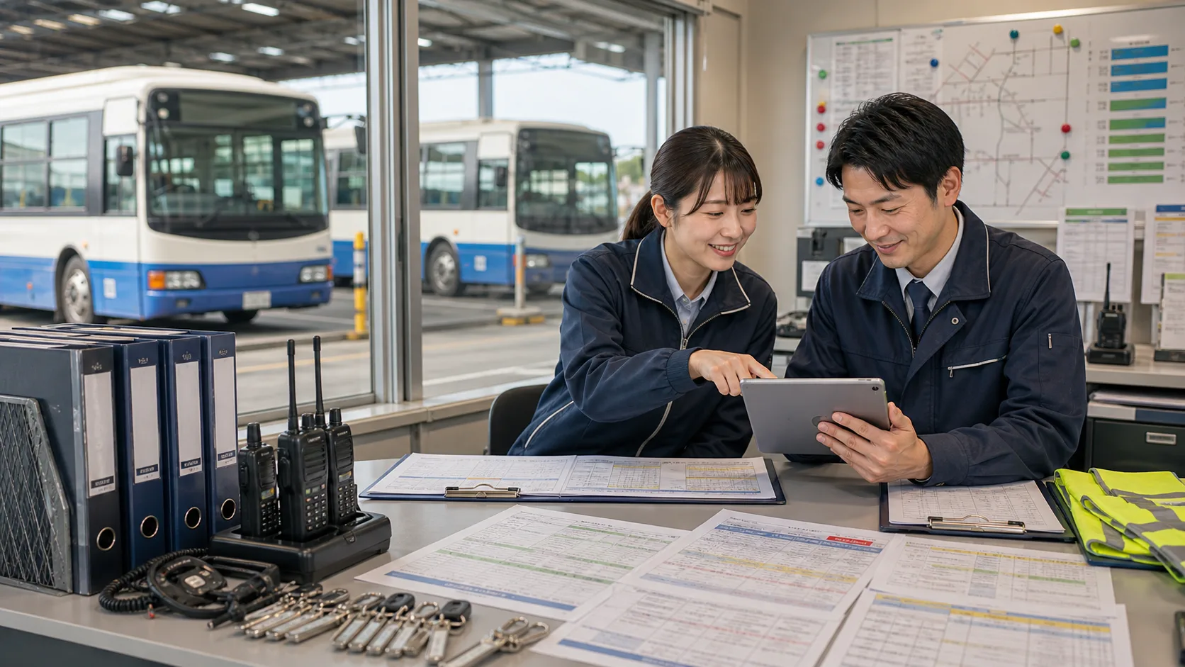 車両点検票・運行記録の自動整理AIのイメージ