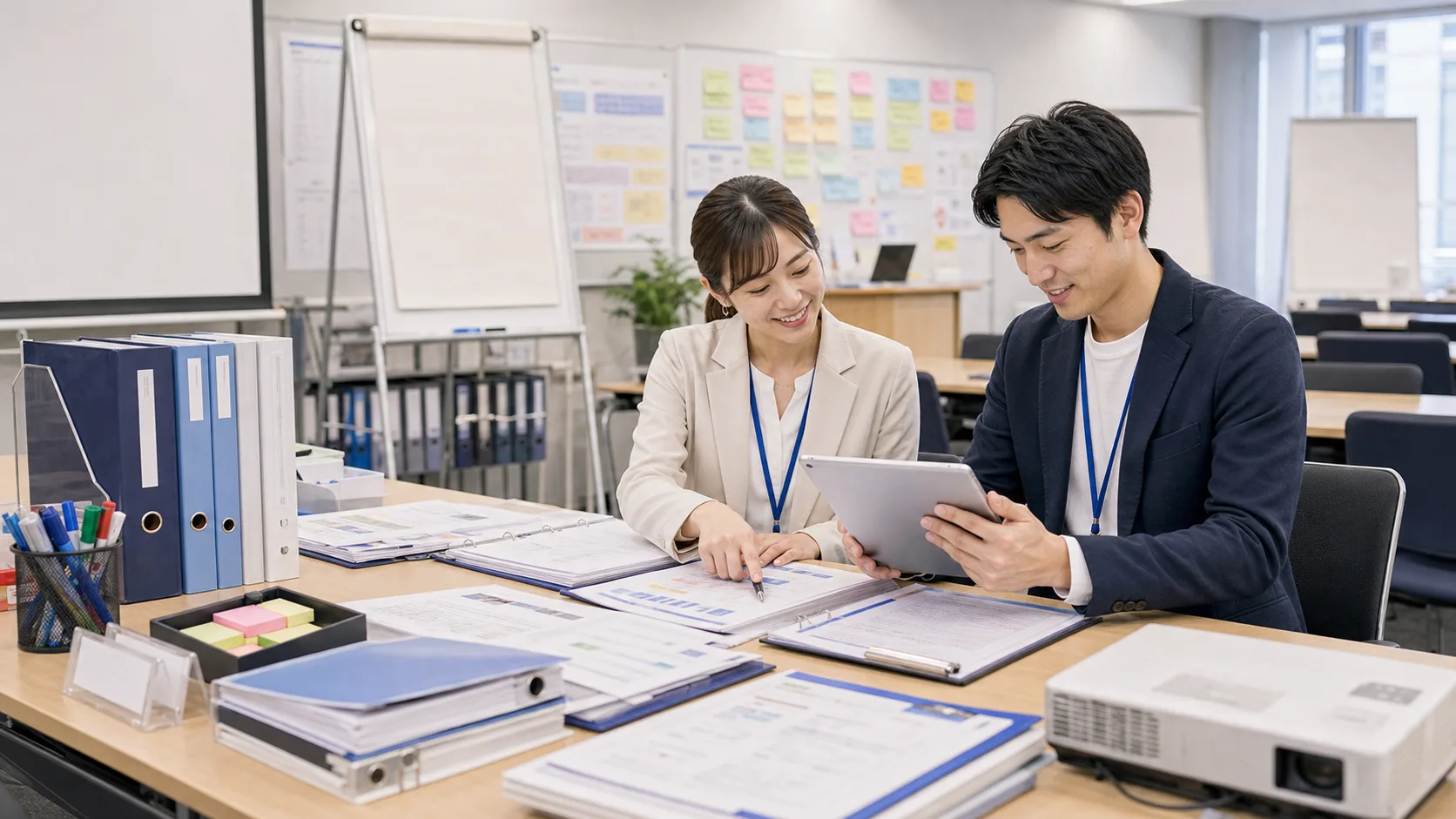 研修資料・受講記録の自動整理AIのイメージ