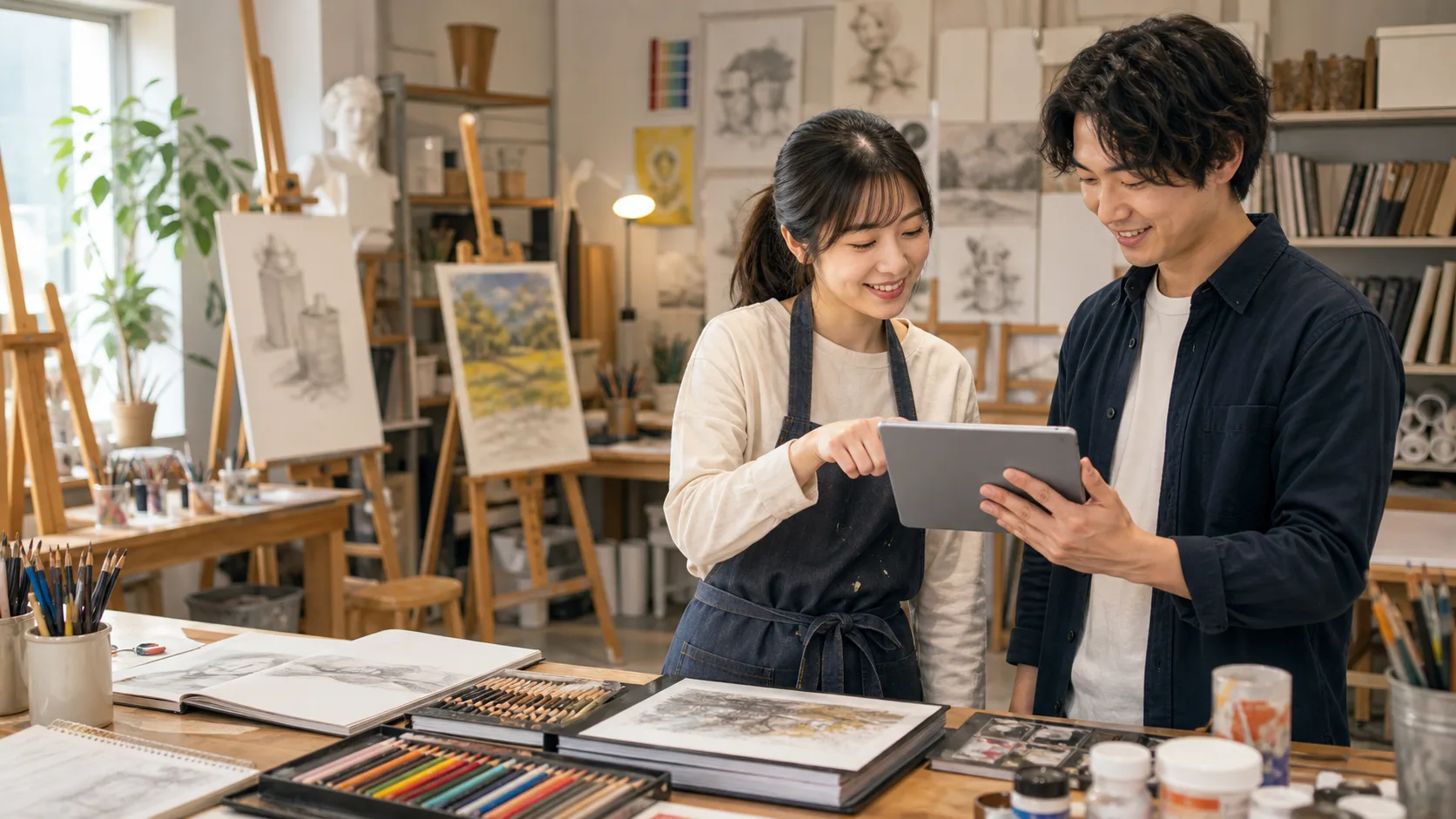 作品写真・教材資料の自動整理AIのイメージ