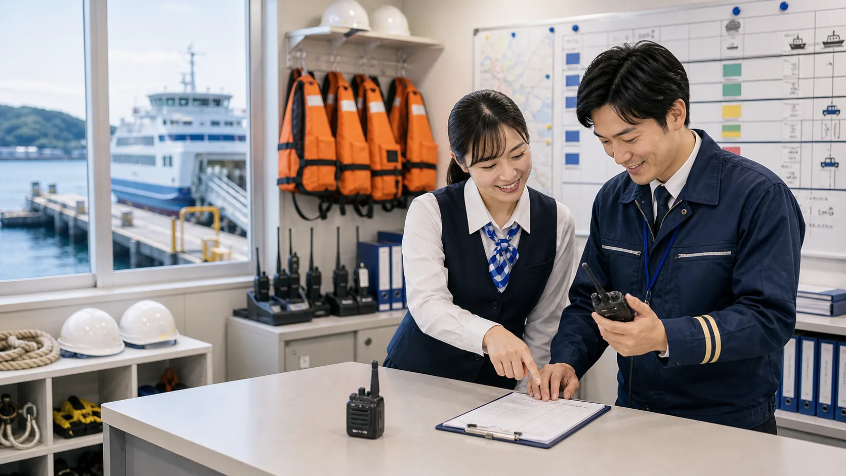運航資料・船舶点検記録の自動整理AIのイメージ