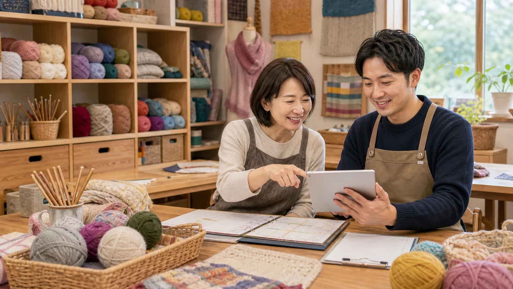 作品写真・編み図資料の自動整理AIのイメージ