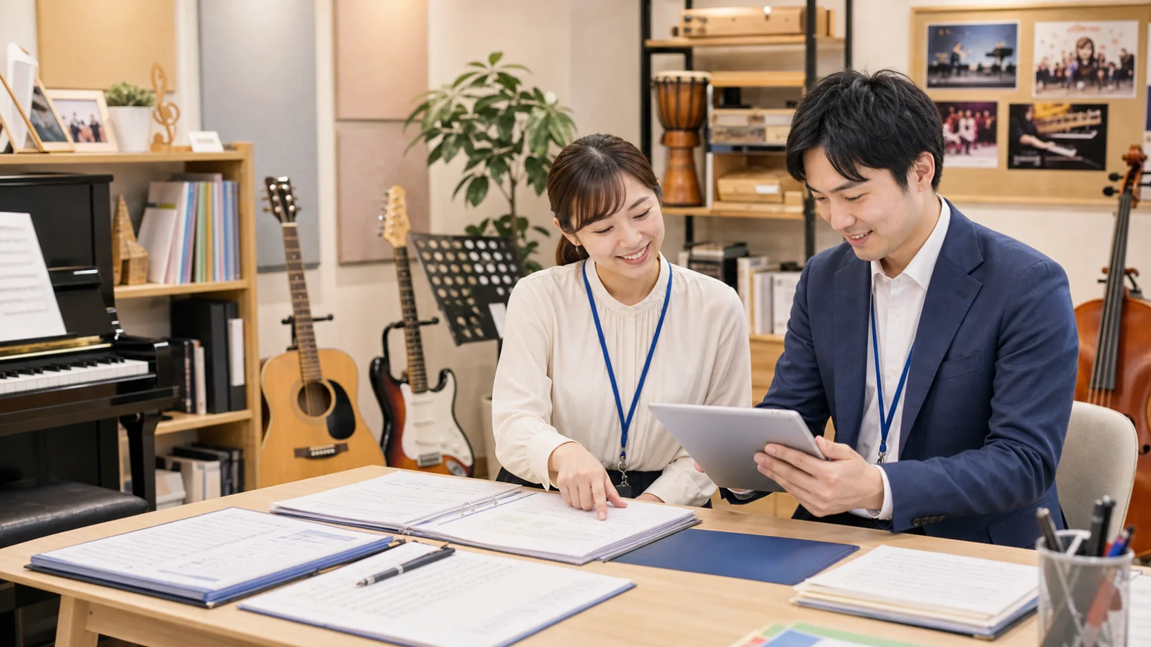 楽器レッスン記録・発表会資料の自動整理AIのイメージ