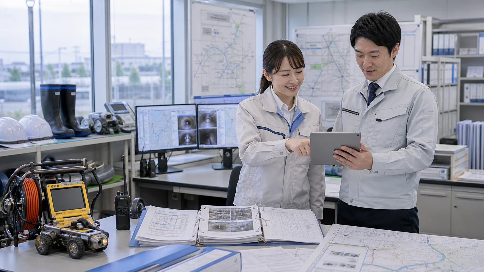 設備点検記録・工事写真の自動整理AIのイメージ