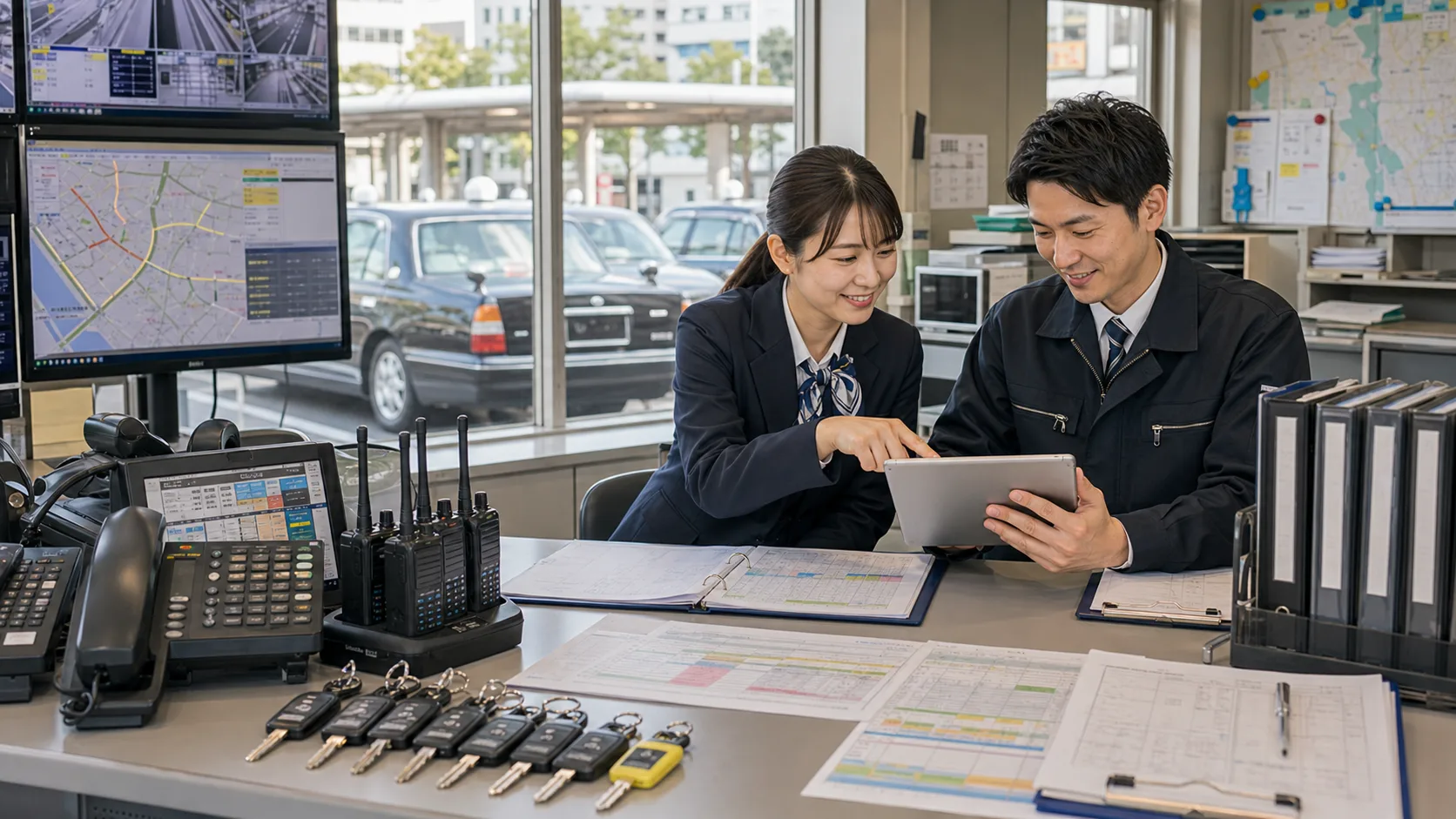 乗務記録・車両点検票の自動整理AIのイメージ