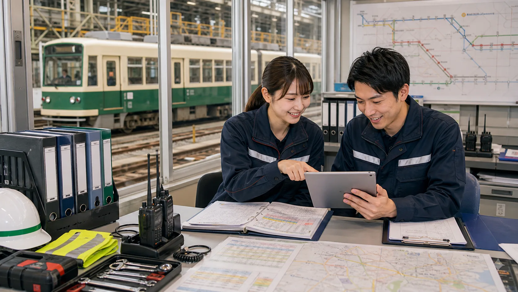 車両点検・運行資料の自動整理AIのイメージ