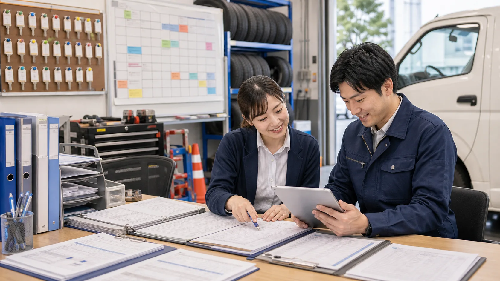 車両写真・点検記録の自動整理AIのイメージ